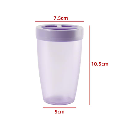 PORTA CEPILLO DE DIENTE TTRANSPARENTE LILA 12X7.5X7.5CM1