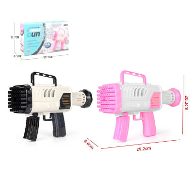 PISTOLA DE BURBUJAS ELECTRICA BAZOOKA DE 44 AGUJERO 29.2X17.7X8.2CM1