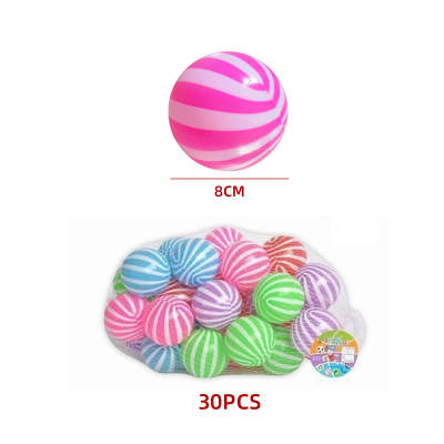 PELOTA BICOLOR PLASTICA PARA NIÑOS 8CM 30PCS1