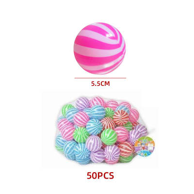 PELOTA BICOLOR PLASTICA PARA NIÑOS 5.5CM 50PCS1