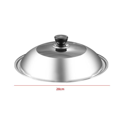 TAPA DE OLLA ACERO INOXIDABLE Y VIDRIO 28CM1