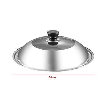 TAPA DE OLLA ACERO INOXIDABLE Y VIDRIO 38CM1