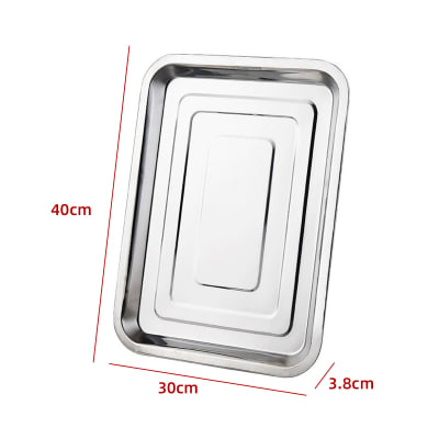 FUENTE RECTANGULAR ACERO INOXIDABLE 40x30x3.81
