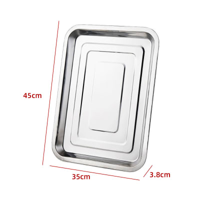 FUENTE RECTANGULAR ACERO INOXIDABLE 45X35X3.8 CMS1