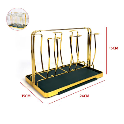 Porta Vasos Escurridor Metálico Dorado1