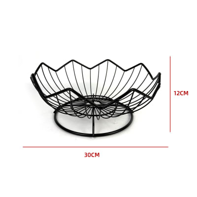 Frutero Flor Metal Negro 30x12cm1
