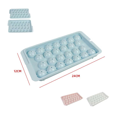 Cubeta de hielo redondo 26 piezas con tapa |colores surtidos1