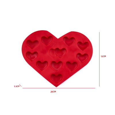 CUBETA HIELO SILICON CORAZON 20X13X1.5CM1