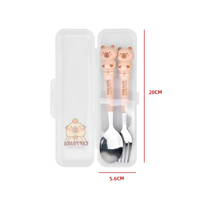 SET INFANTIL 2 PCS CUBIERTOS CON ESTUCHE CAPIBARA1