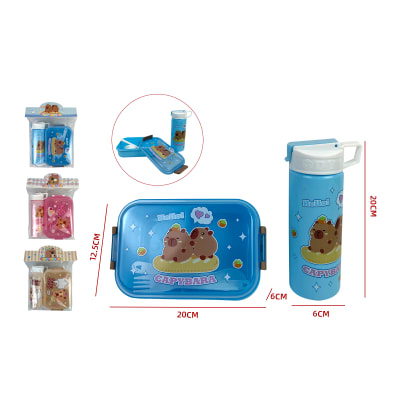 SET LONCHERA / BOTELLA CAPIBARA ESCOLAR INFANTIL1