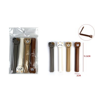 SET PINZAS SELLADORAS COMIDA DISEÑO ANIMAL 4PCS 11.5X2CM1