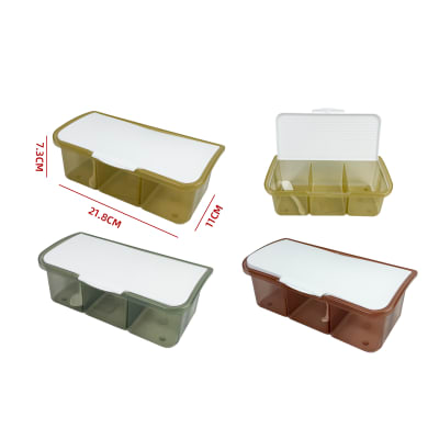 Especieros 3 compartimentos 21.8X11X7.3CM | colores surtidos1