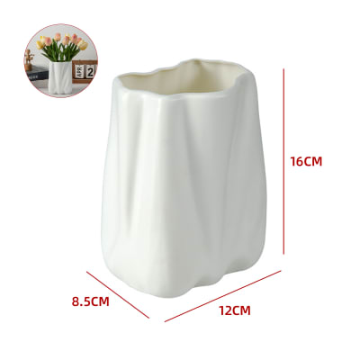 FLORERO PLASTICO COLOR BLANCO 12X16CM1