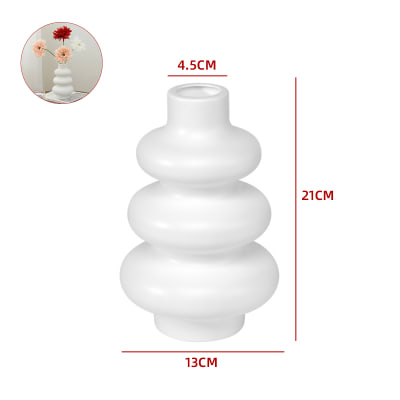 FLORERO PLASTICO 3 OVALOS BLANCO 4.5X21CM1