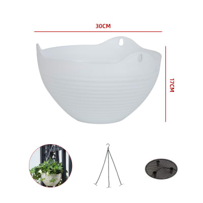 MACETERO COLGANTE COLORES BLANCO 30X17CM1