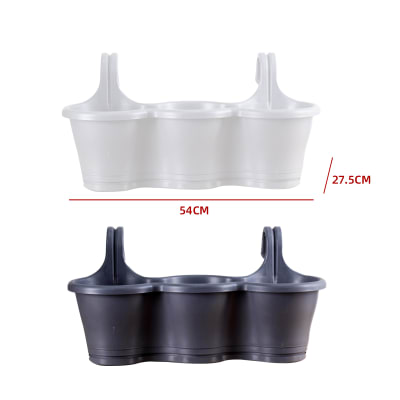 JARDINERA PLASTICA COLGANTE 3 ESPACIOS 54X27.5CM1