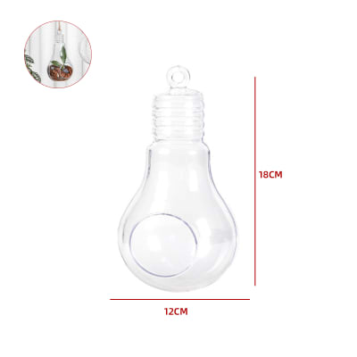 ESFERA PLASTICA COLGANTE TRANSPARENTE CON ABERTURA FRONTAL  12X18 CM1