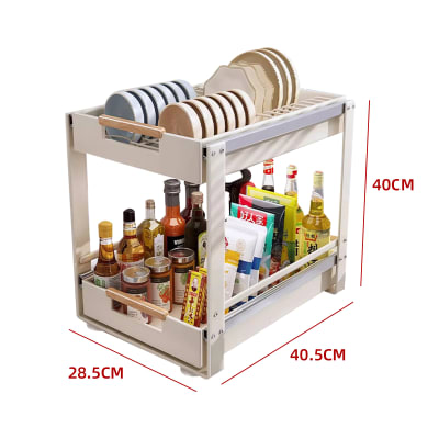 ORGANIZADOR DESLIZABLE MULTIFUNCIONAL PARA MUEBLES CON REJILLA SUPERIOR 40.5X28.5X40CM1
