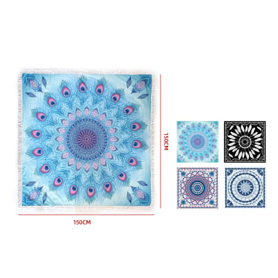 TOALLA MANDALA PLAYA PICNIC 150X150CM DISEÑOS SURTIDOS1
