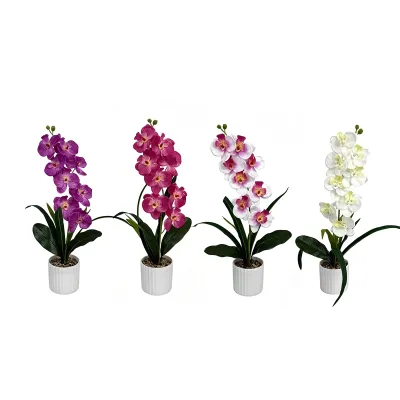 MACETA DECORATIVA CON ORQUIDEA 33*8CM1