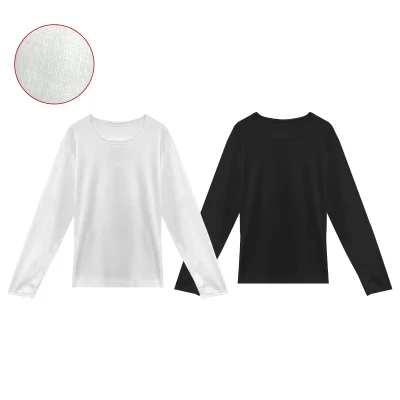 CAMISETA JUVENIL NIÑO DE ALGODÓN BLANCO  Y NEGRO  CUELLO REDONDA1