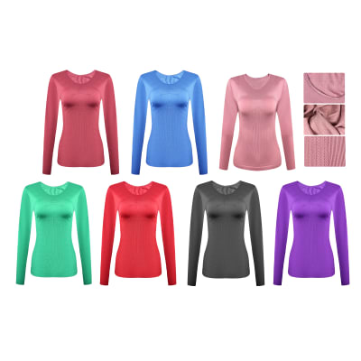 CAMISETA DE MUJER TRENZA REDUCTORA CON POLAR COLORES SURTIDOS TALLA UNICA1
