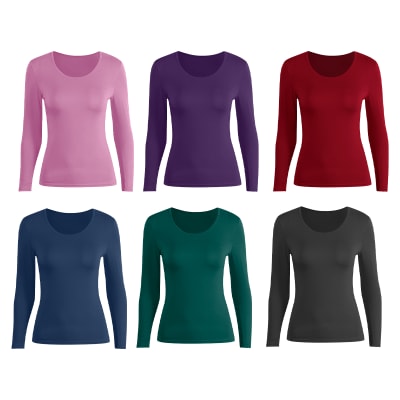 CAMISETA DE MUJER BAMBU MANGA LARGA  |12 UNID1