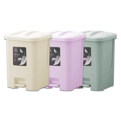 PAPELERO CON PEDAL LISO PLASTICO 25.5X27X34CM | 12 UNID1