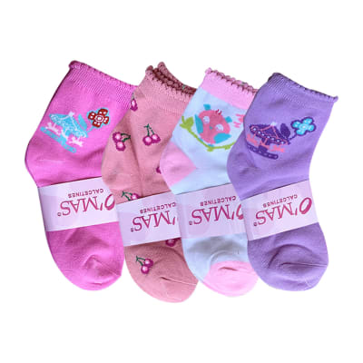 CALCETINES DE NIÑA CON BORDADO PACK 3 TALLA 6 | 12 UNID1