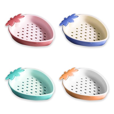 JABONERA PLÁSTICA DISEÑO FRUTILLA 16X12X6CM | 12 UNID1