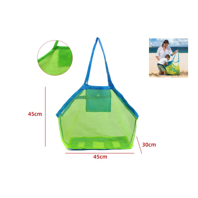 BOLSO DE MALLA PARA PLAYA 45X45X30CM | 12 UNID1