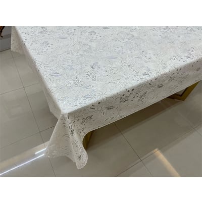 MANTEL PLASTICO ESTAMPADO FLORES EN ENCAJE  1.37X20M | 20 UNID1