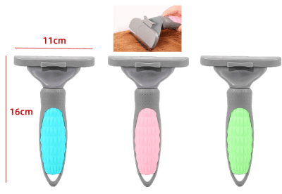 CEPILLO PARA MASCOTA METAL / PLASTICO CERDAS DELGADAS 16X11CM | 12 UNID1