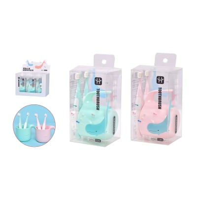 Set Cepillos Dientes Taza Infantil Ballena | Colores Surtidos1