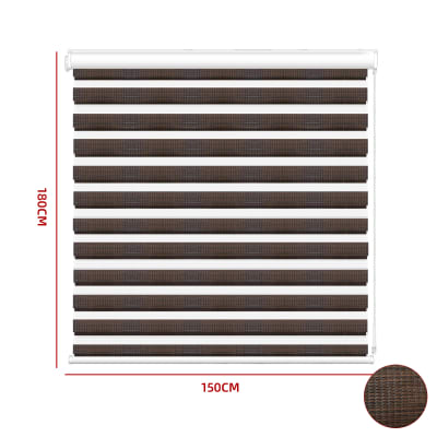 CORTINA ROLLER DUO BLACK OUT Marron 150X180CM1