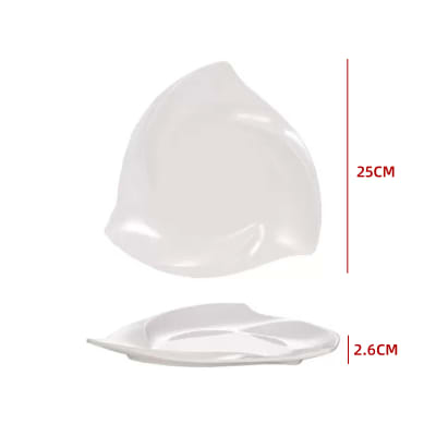 Plato Gourmet Blanco Triangular 25 cm | venta mayorista1