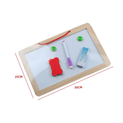 PIZARRA BLANCA CON ACCESORIOS ESCOLAR 25X30 CM1