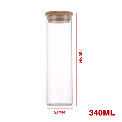 Frasco Vidrio Tapa Presión Bambú 340 ml1