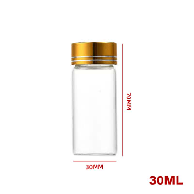 Frasco Vidrio Tapa Metak Dorada 30 ml1
