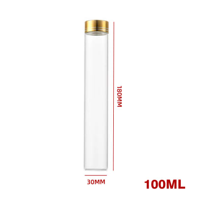 Frasco Vidrio Tapa Metak Dorada 100 ml1