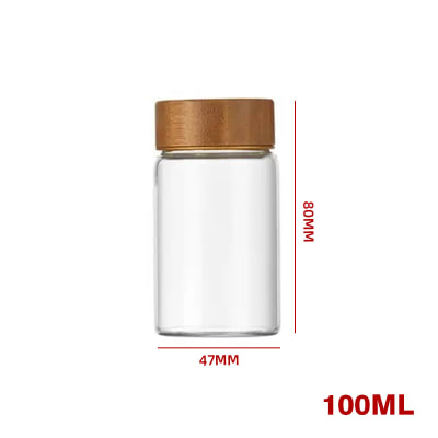 Frasco Vidrio Tapa Bambú 100 ml1
