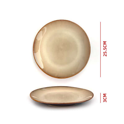 Plato Llano Cerámica Beige 25.5 cm1