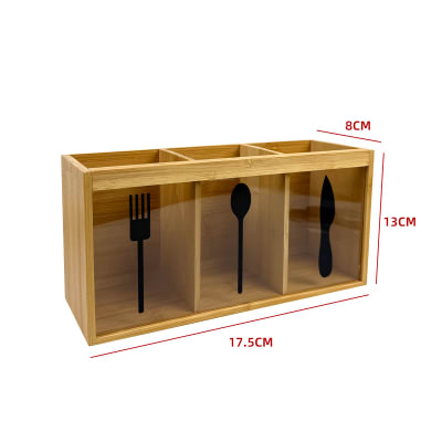 ORGANIZADOR DE CUBIERTOS DE BAMBU 17.5X8X13 CM1