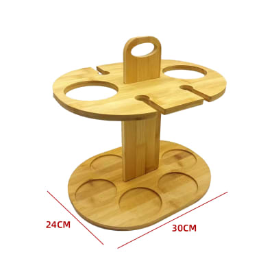 PORTA BOTELLAS Y COPAS DE BAMBU 30X24 CM1