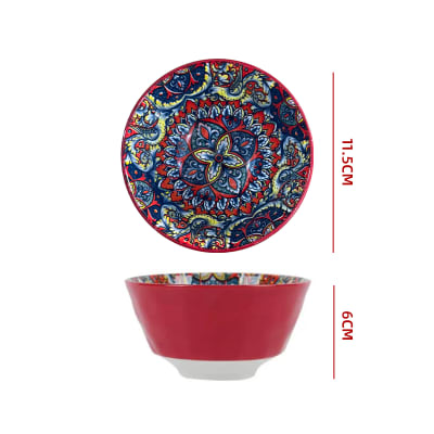 BOWL CERÁMICA MANDALA ROJO 11.5 CM1