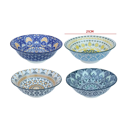 BOWL CERÁMICO ESTILO MANDALA 21 CM | COLORES SURTIDOS1