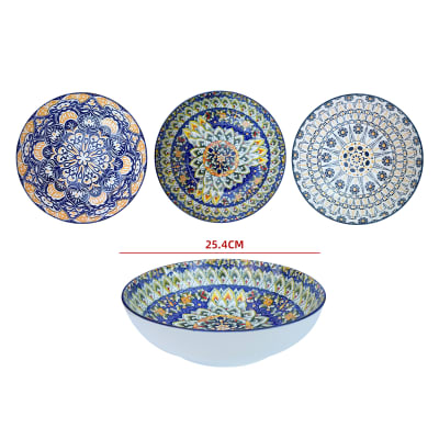 BOWL CERÁMICO ESTILO MANDALA 25 CM | COLORES SURTIDOS1