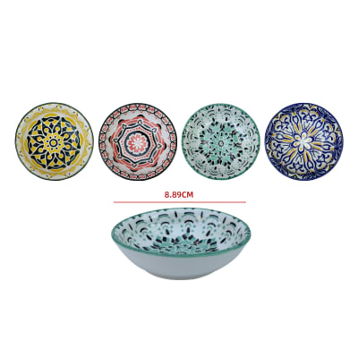 PLATILLO CERÁMICO DECORATIVO ESTAMPADO 9 CM | COLORES SURTIDOS1
