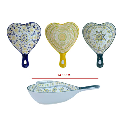 PLATO CUENCO CERAMICA CORAZON 24.13X24.13CM | COLORES SURTIDOS1