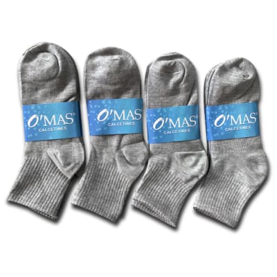 CALCETIN DE NIÑO COLOR GRIS TALLA 3-6 PACK 3 | 12 UNID1